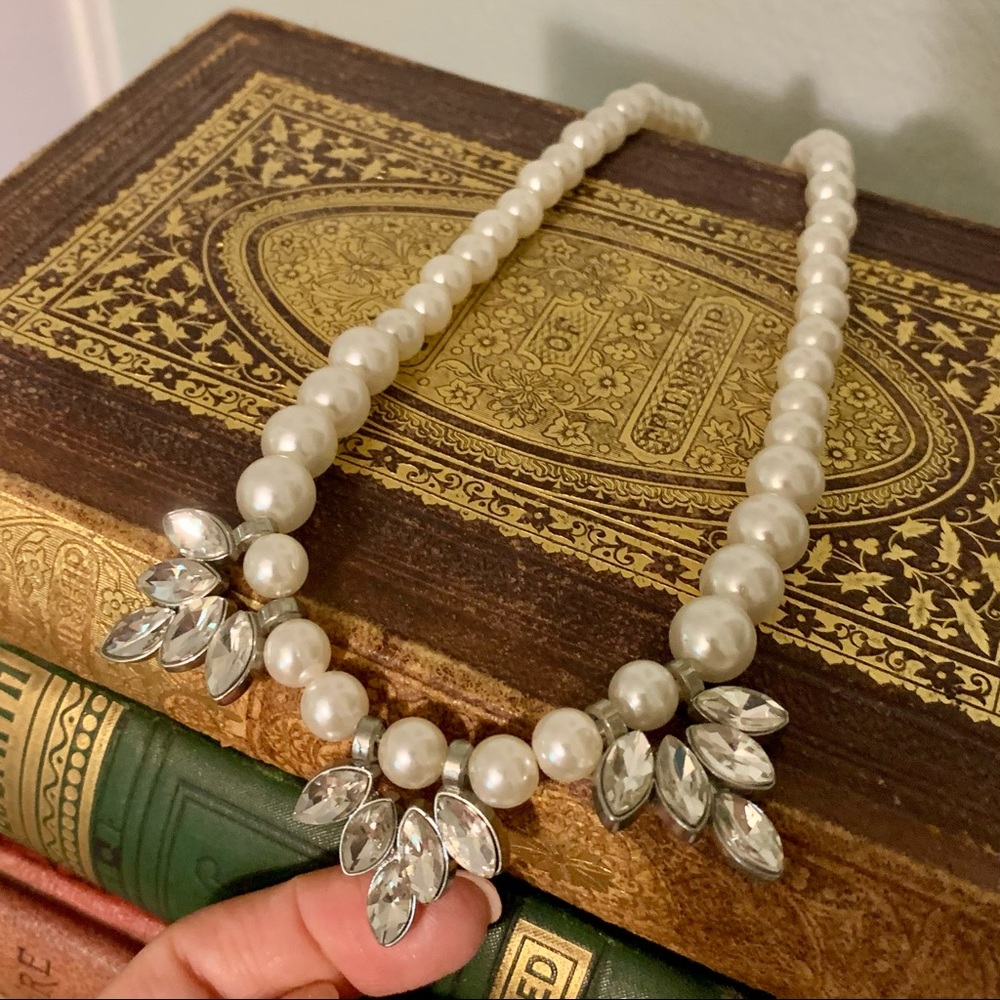 💕Crystal and pearl necklace